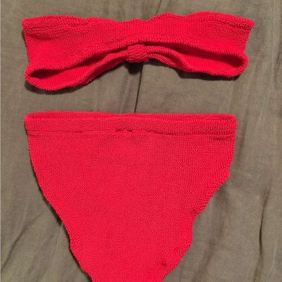 Hunza G Jean bandeau top with high waisted bottoms. - Picture 3 of 6